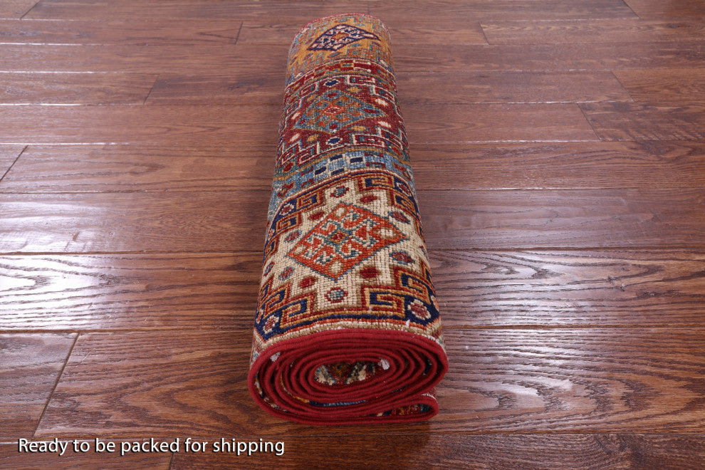 2' 4" X 8' 2" Khorjin Super Kazak Hand Knotted Wool Runner Rug Q10847