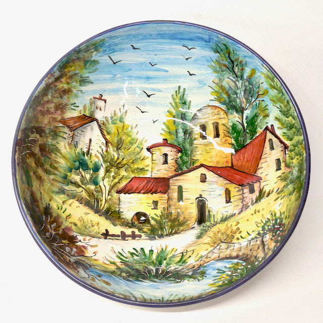 Umbrian Ceramiche Favaroni Carlo Deruta Landscape 12"� Serving Bowl, Bowl 2