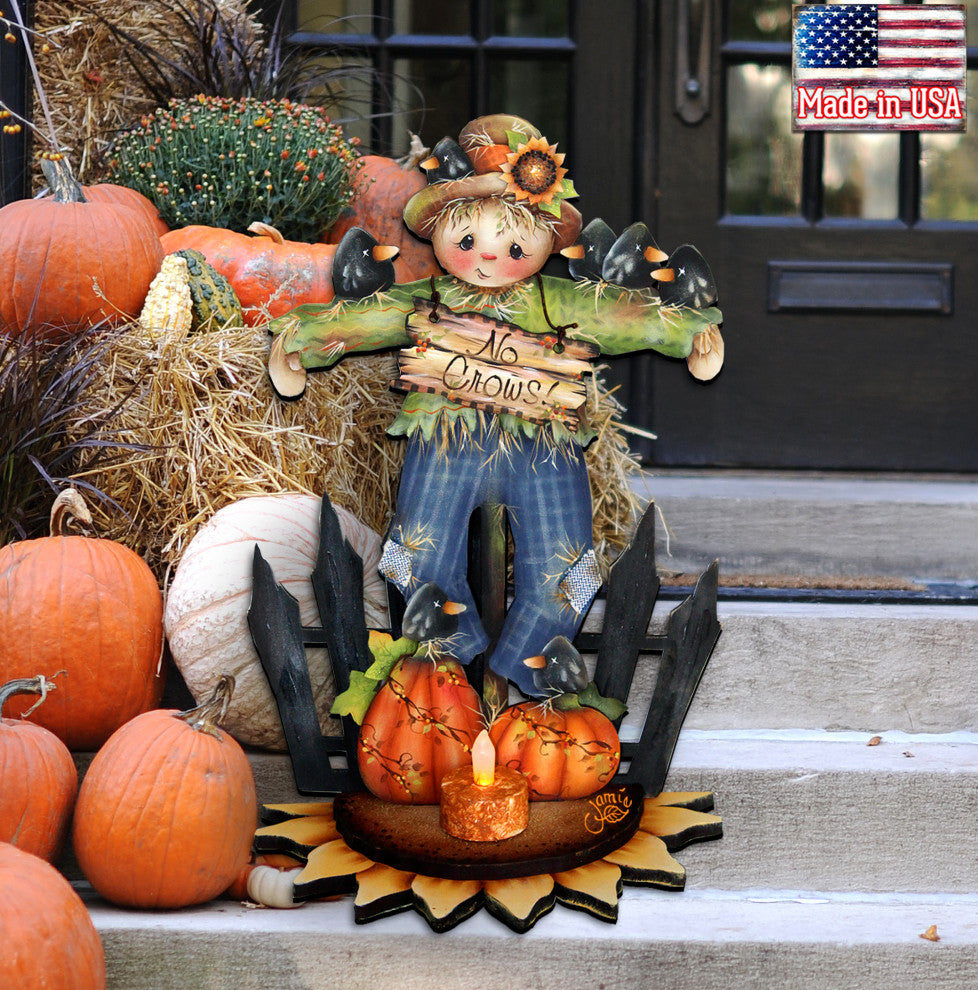No Crows Scarecrow Door Hanger