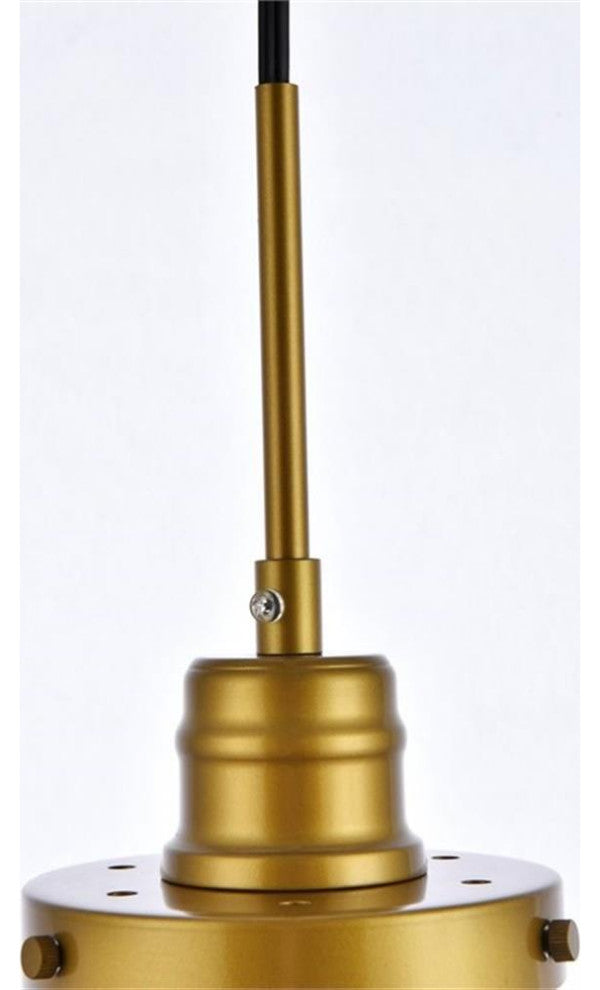 Living District Lye 1-Light Mid-Century Metal Pendant in Brass