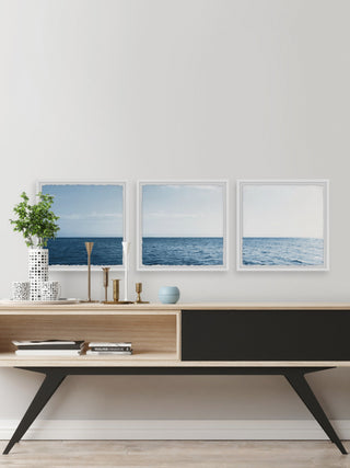 Panoramic Sea Horizon Triptych, 3-Piece Set, 18x18 Panels
