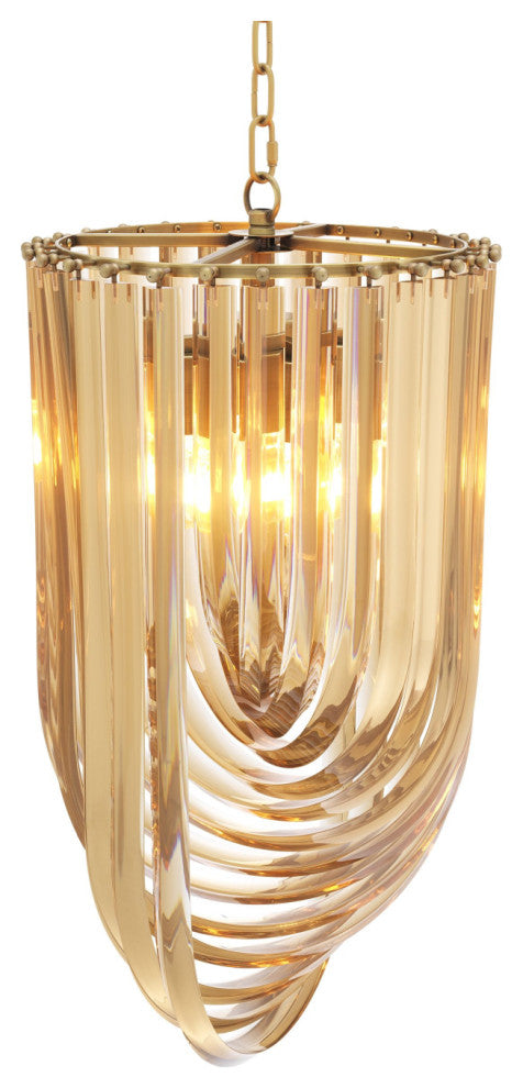 Gold Lucite Loop Chandelier | Eichholtz Murano