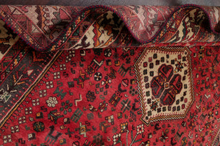 Consigned, Faded Vintage Traditional Handmade Persian Abrash Area Rug, Red, 7x10