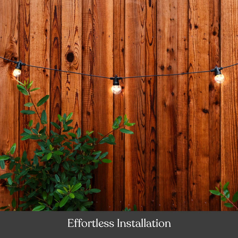 Brightech Ambience Pro Solar 1W Globe Waterproof LED Outdoor String Lights, Warm