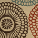 GDF Studio Dahlia Outdoor Floral  Area Rug, Beige and Multicolored, 5'x8'