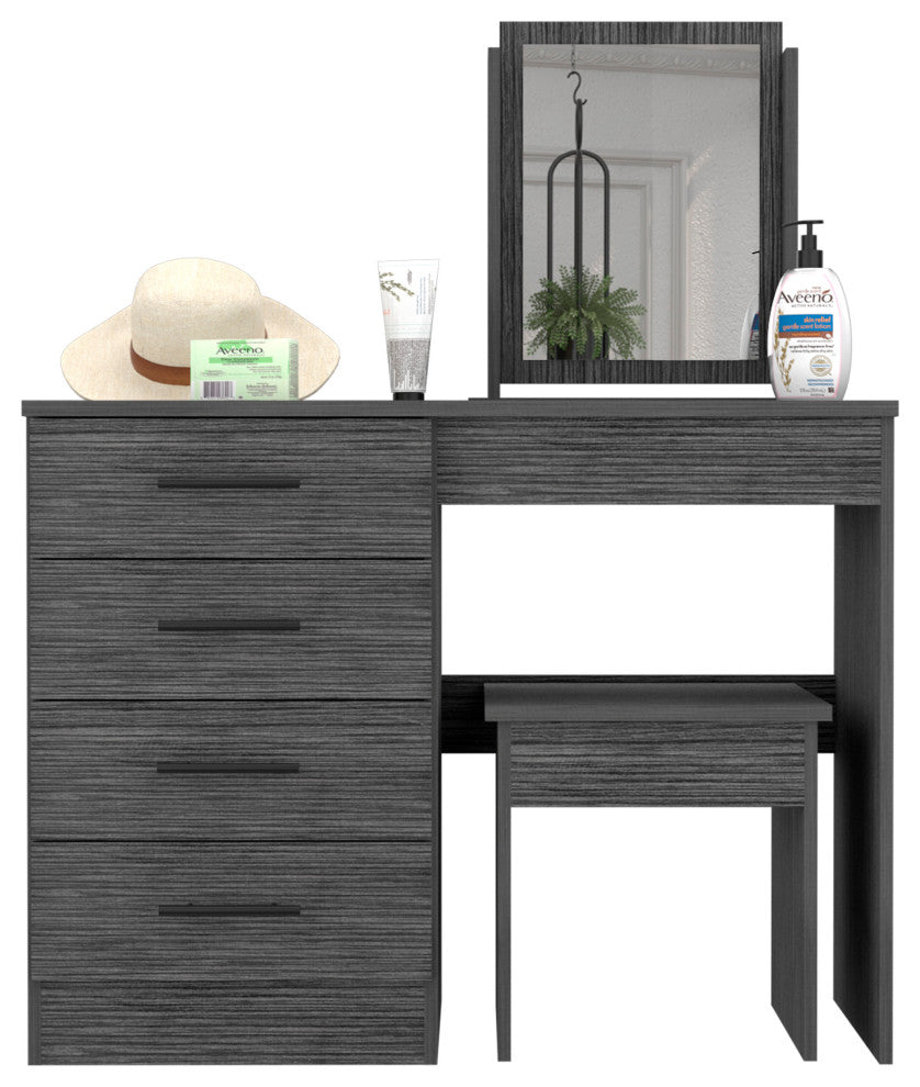 DEPOT E-SHOP Rose Makeup Dressing Table, Smokey Oak