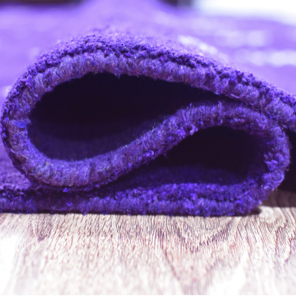 HAND KNOTTED LOOM SILK ECO-FRIENDLY AREA RUG -10'x10',Square,Purple,Contemporary