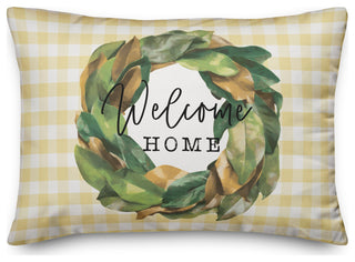 Welcome Home Wreath 14x20 Spun Poly Pillow