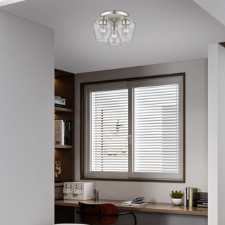 Willow 3 Light Brushed Nickel Flush Mount