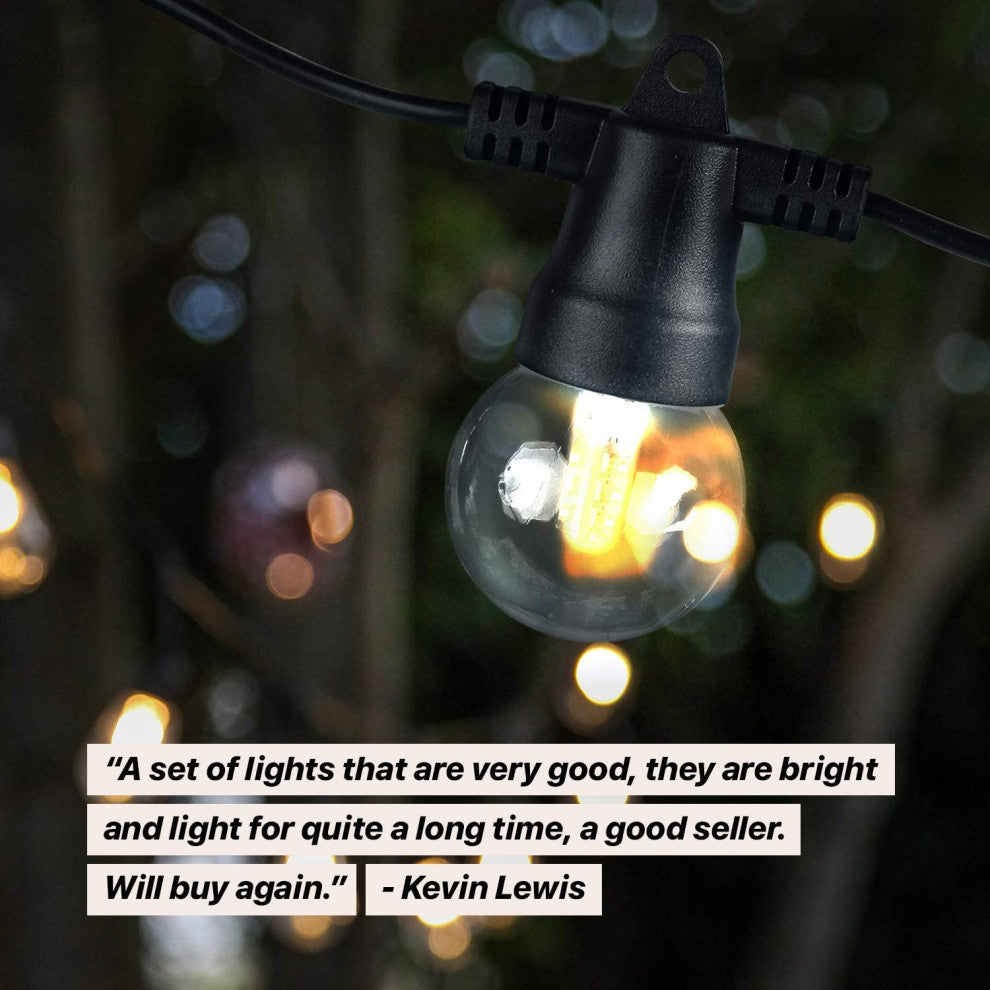 Brightech Ambience Pro Solar 1W Globe Waterproof LED Outdoor String Lights, Warm