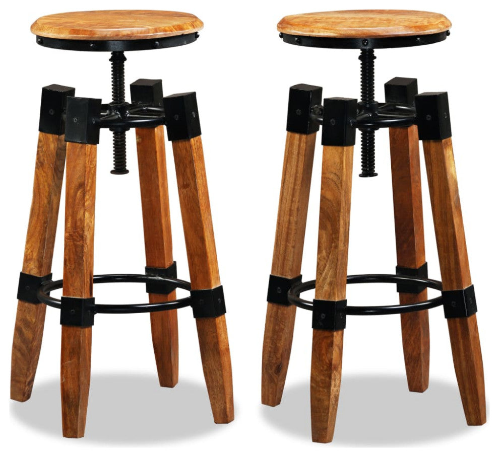 vidaXL Bar Stools 2 pcs Solid Mango Wood