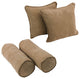 Double-Corded Solid Microsuede Throw Pillows With Inserts, Set of 4, Java