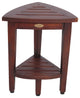 Oasis Teak Corner Shower Stool, Table With Shelf, 16"x15"x18"
