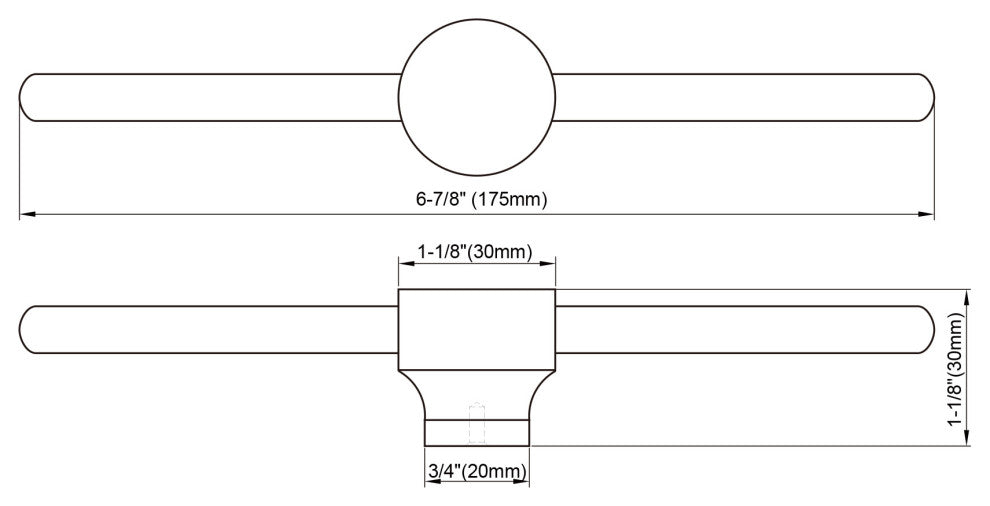 Dowell Series 3014 Handles, 175mm/6.9" CTC, Golden, 10-Pack