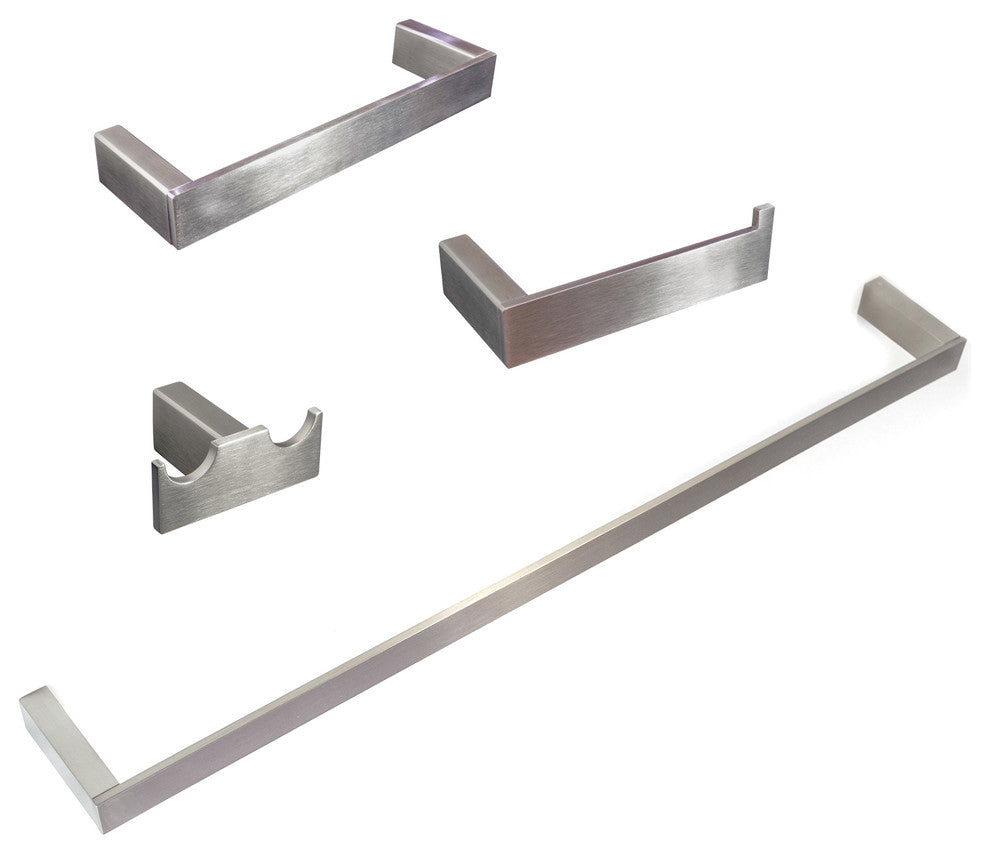 Celeste Platinum 4-Pc Set Wall-Mounted Bathroom Accessories Brushed Nickel
