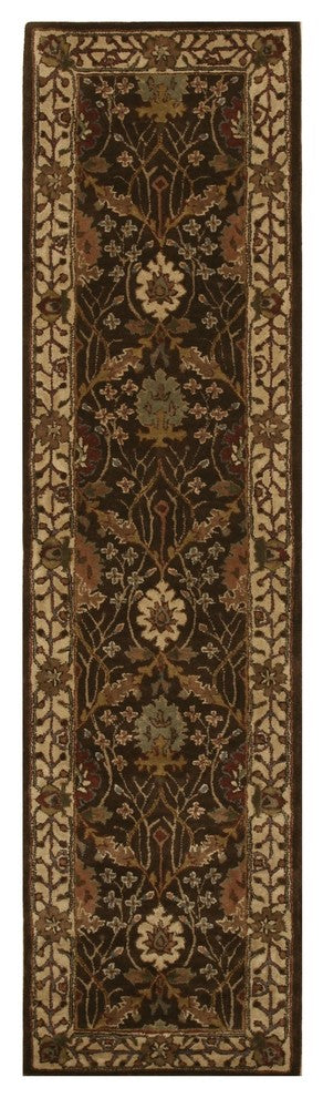 EORC Hand-tufted Wool Brown Traditional Oriental Morris Rug, Rectangular 4'x6'