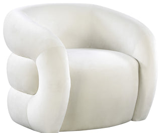 Roxbury Velvet Upholstered Accent Chair, Cream
