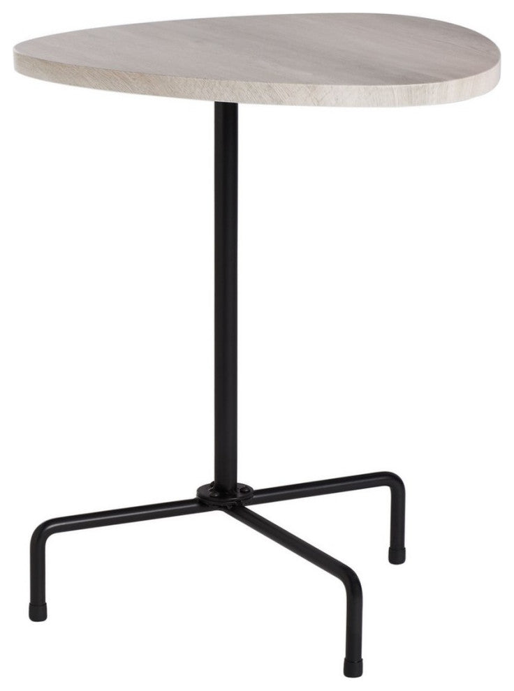 Safavieh Berlin Tripod Side Table, Light Grey Oak/Black