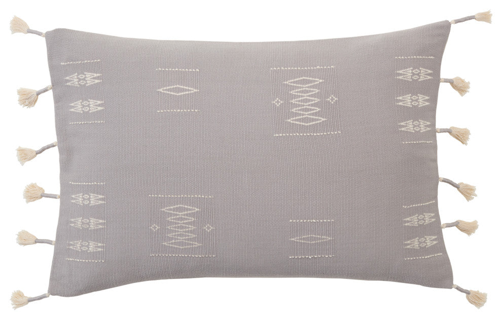 Jaipur Living Khuza Tribal Light Gray/Cream Poly Fill Pillow 16"X24"