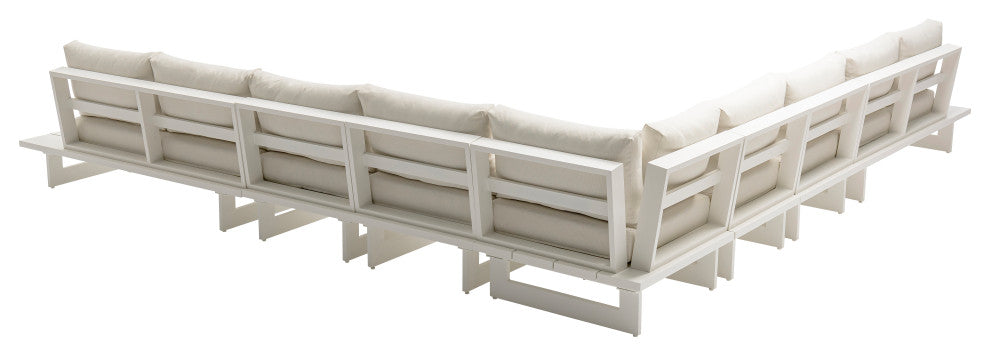 Maldives Cream Water Resistant Fabric Outdoor Patio Modular Sectional