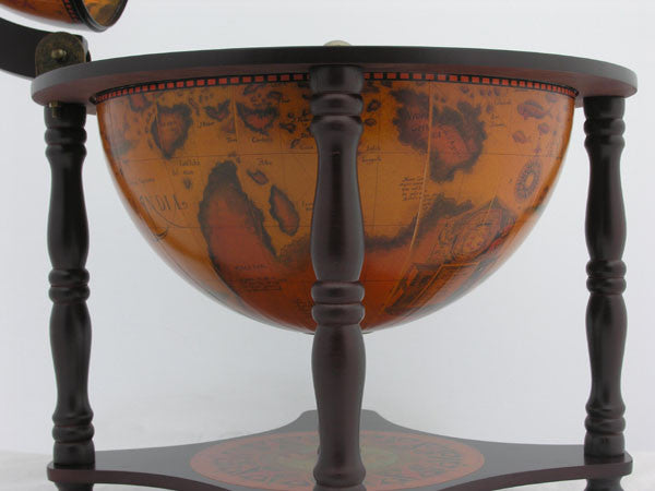 Globe Bar 13 Inches- 4 Legged Stand-Red Globe Wine Stand Bar Cabinet