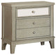 Adeline Contemporary Style Nightstand, Silver Finish