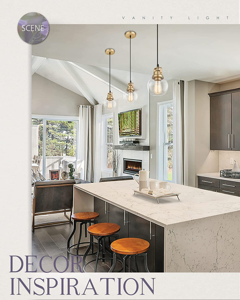Vintage Gold Pendant Light Loft Light Fixtures for Kitchen