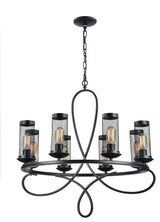 8LT Pendant Lamp, Finish Rustic Black