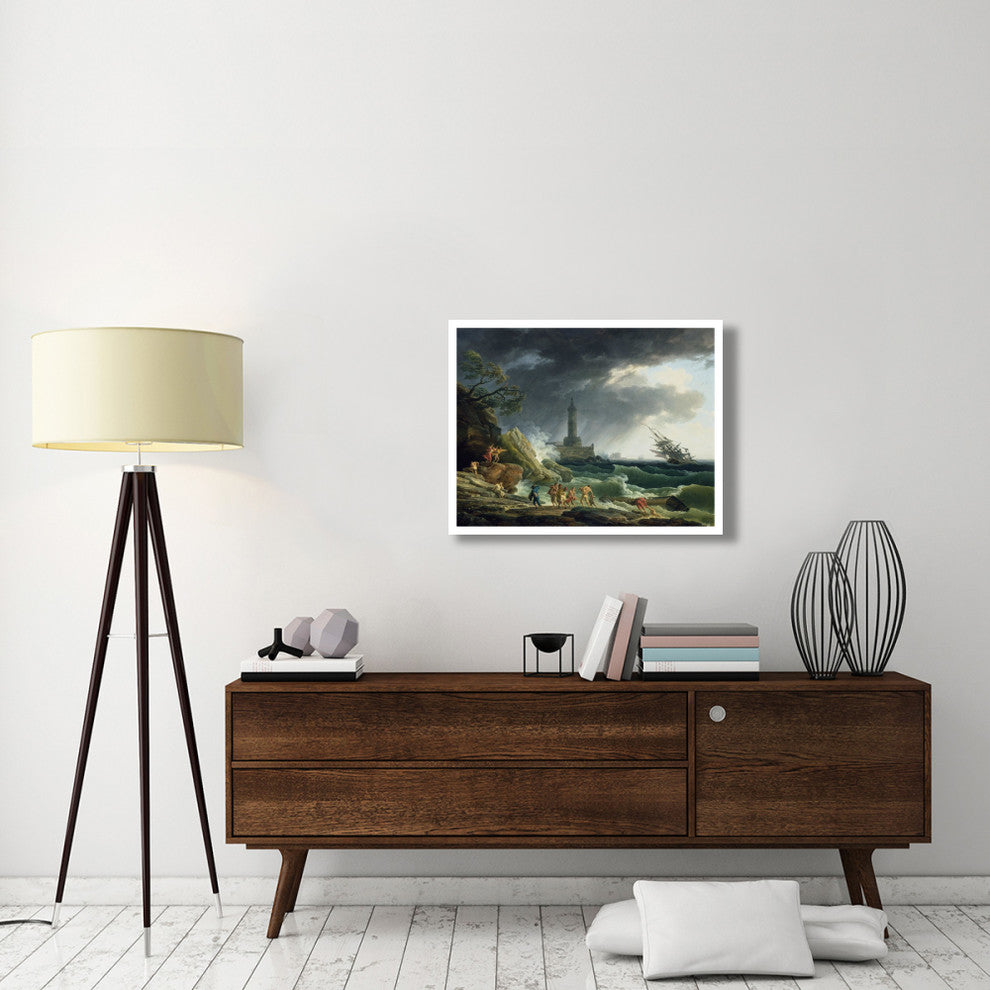 "A Storm on a Mediterranean Coast" Paper Print by Claude-Joseph Vernet, 34"x26"