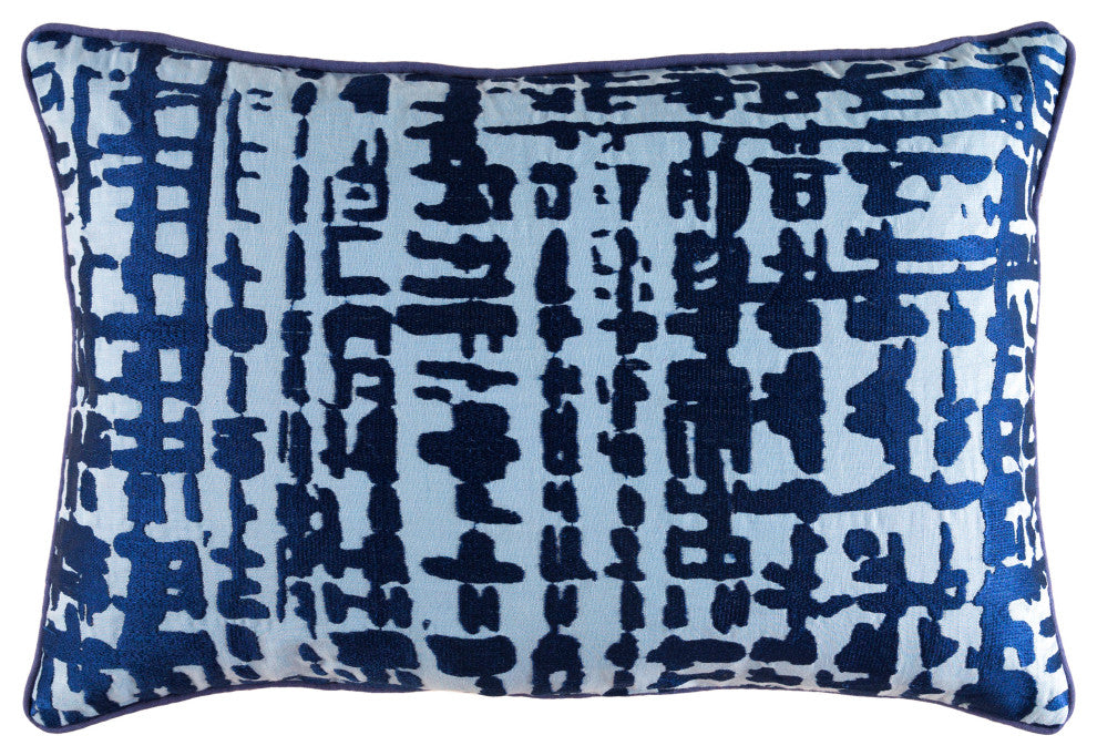 Surya Hessian HSS-002 18"x18" Pillow Kit, Navy/Pale Blue