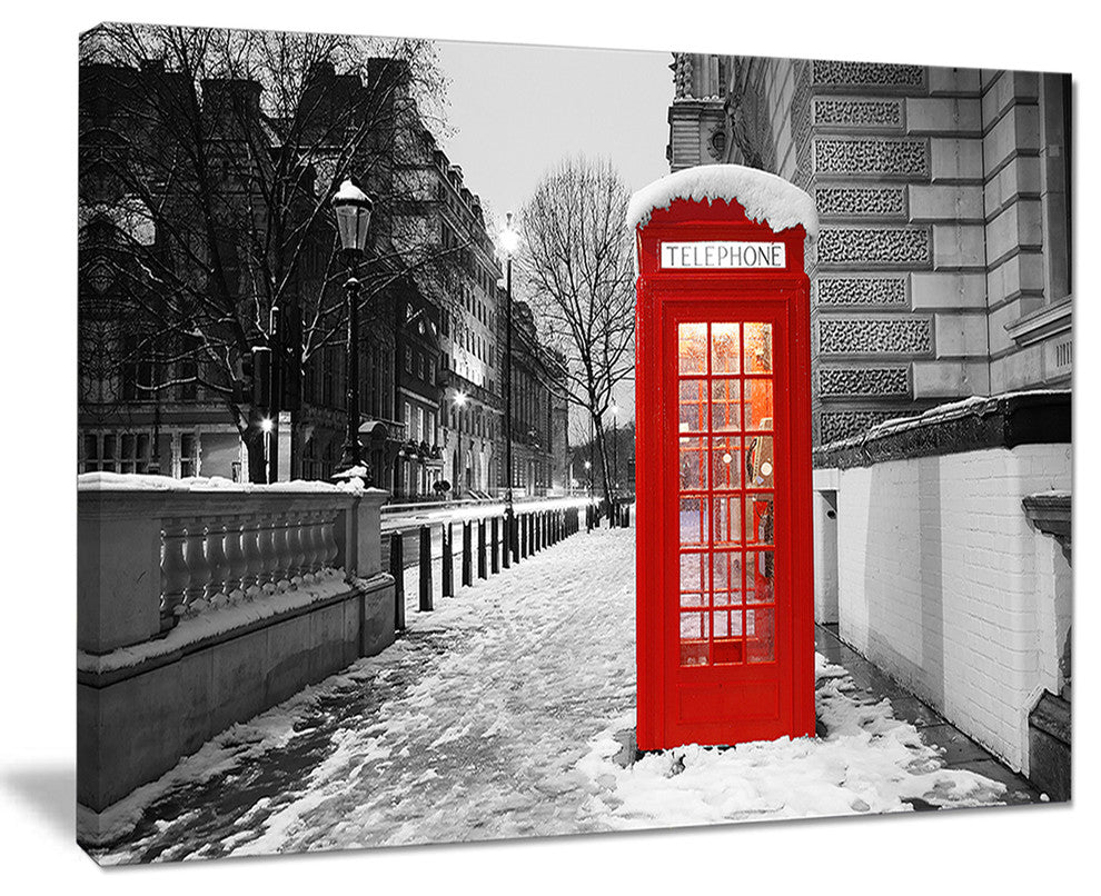 "Red London Telephone Booth" Cityscape Canvas Print40"x30"