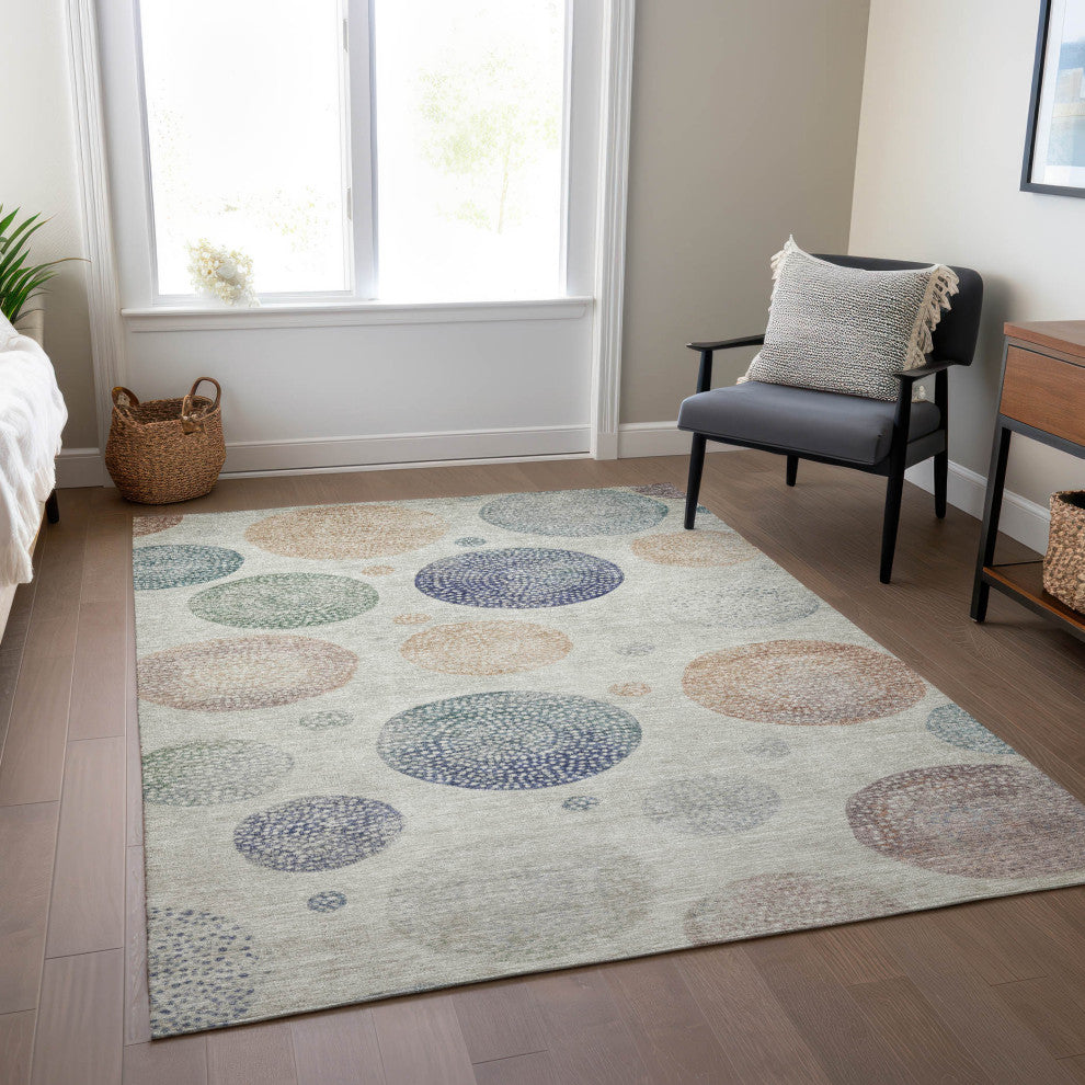 Machine Washable Indoor/Outdoor Chantille ACN1897 Beige 2'6" x 3'10" Rug