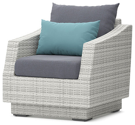 Cannes 8 Piece Sunbrella Outdoor Patio Sofa and Club Chair Set, Gray