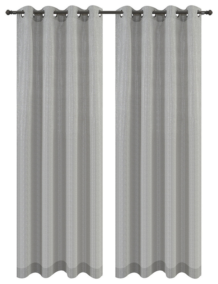 Urbanest Cosmo Set of 2 Sheer Curtain Panels With Grommets, Gray, 54"x96"