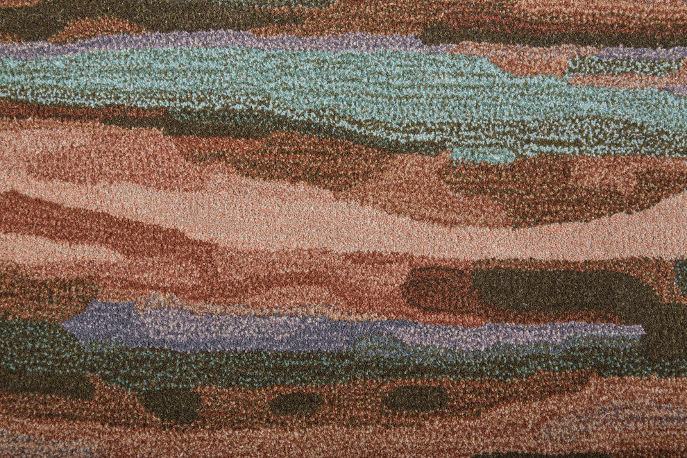 Weave & Wander Nakita Rug, Copper/Dusty Pink/Turquoise, 9ft x 12ft Rug