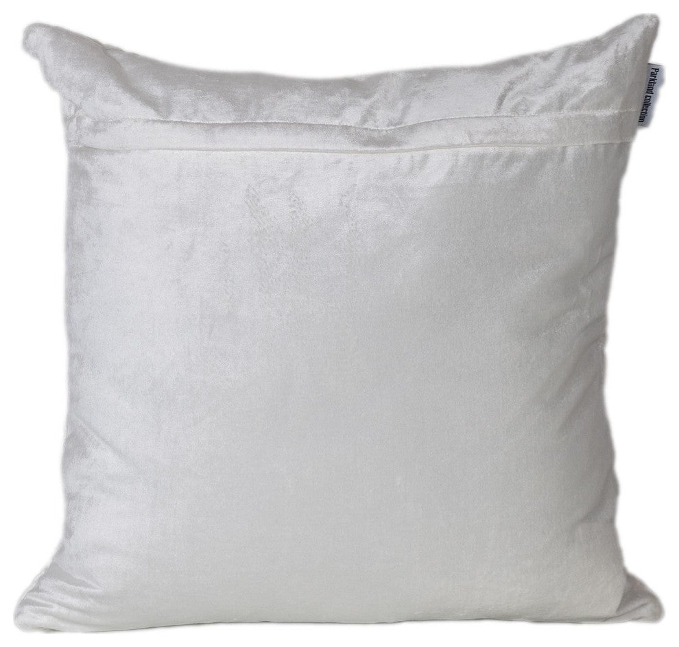 Parkland Collection Koko White Throw Pillow, Square