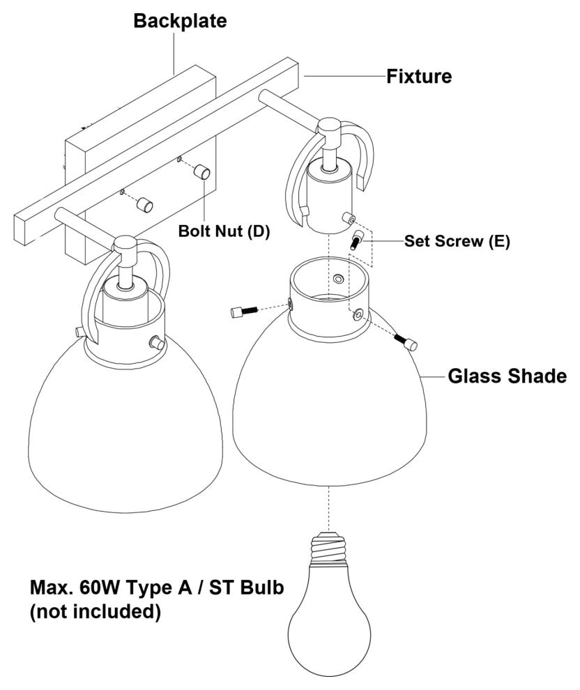 Vaxcel Lighting W0417 Ogden 2 Light 17"W Vanity Light - Matte Black