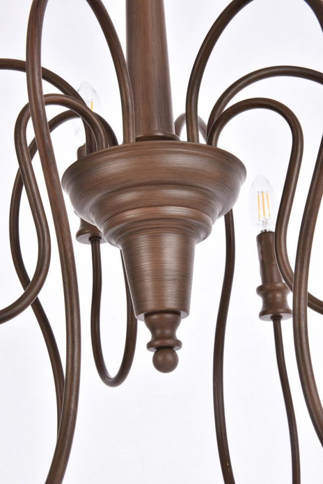 Fiona 9-Light Pendant, Weathered Oak