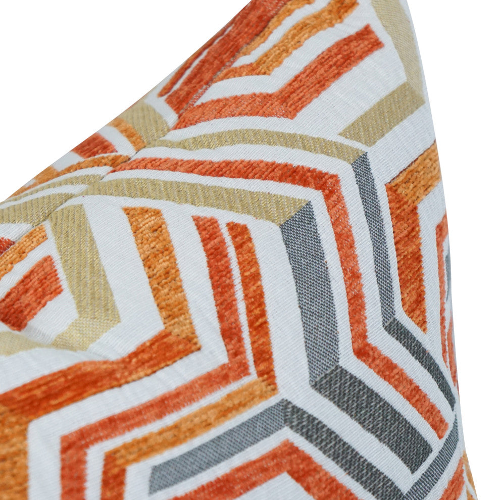 17" Jacquard Throw Pillows With Inserts, Set of 2, Zucchini Tanger