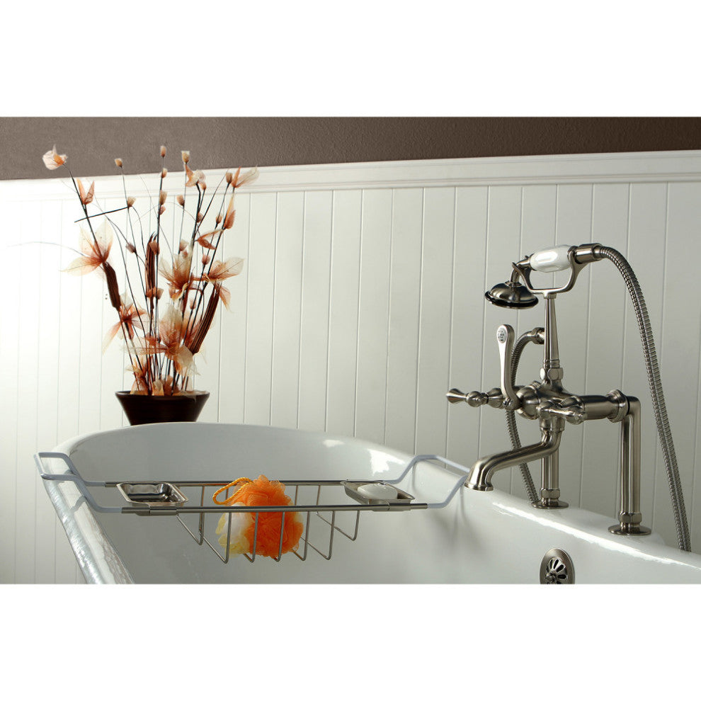 Kingston Brass 7" Deck Mount Clawfoot Tub Faucet, Brushed Nickel