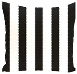Stitch In Time Stripes Print Pillow, Black, 16"x16"