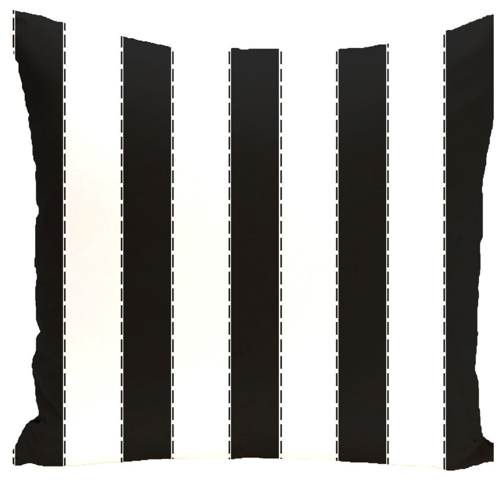 Stitch In Time Stripes Print Pillow, Black, 16"x16"