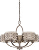 Harlow 5 Light - Chandelier With Khaki Fabric Shades