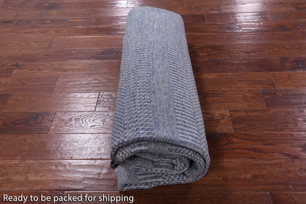 6' 1" X 9' 5" Savannah Grass Hand-Knotted Wool and Silk Rug Q11409