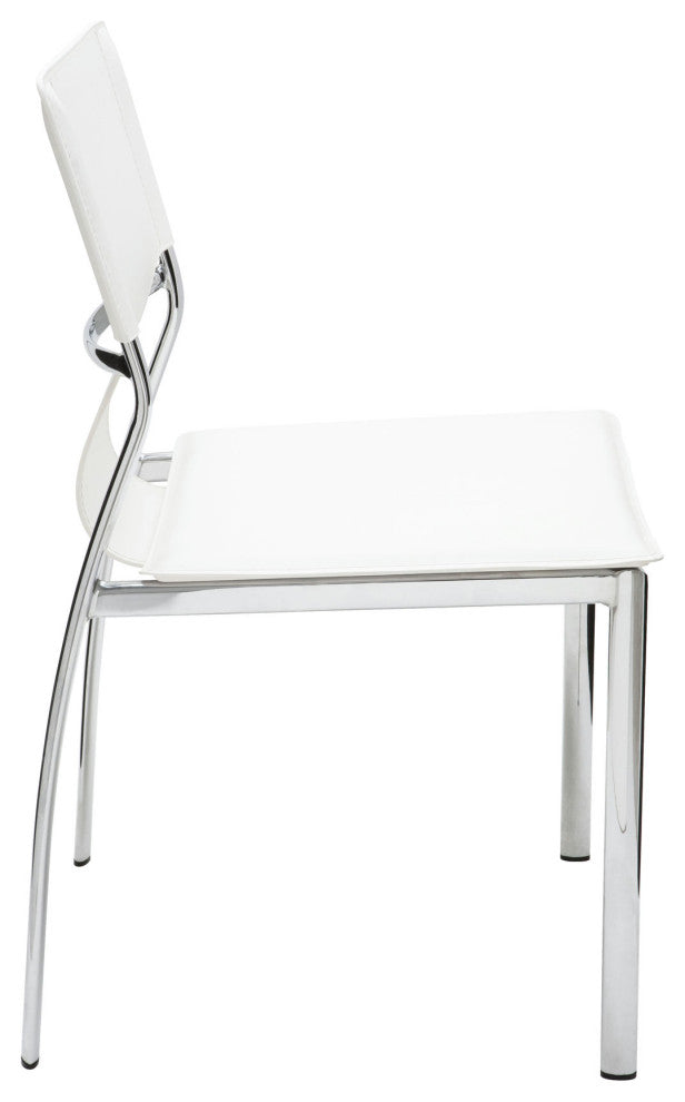 Nuevo Living Lisbon Dining Chair, White Leather