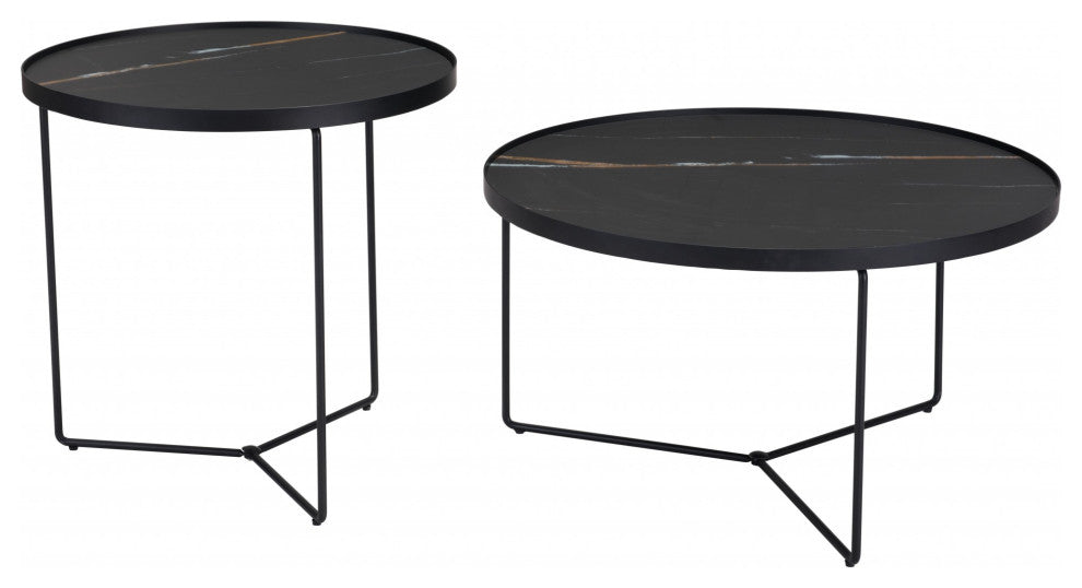 Set of 2 Harrison Coffee Tables Black