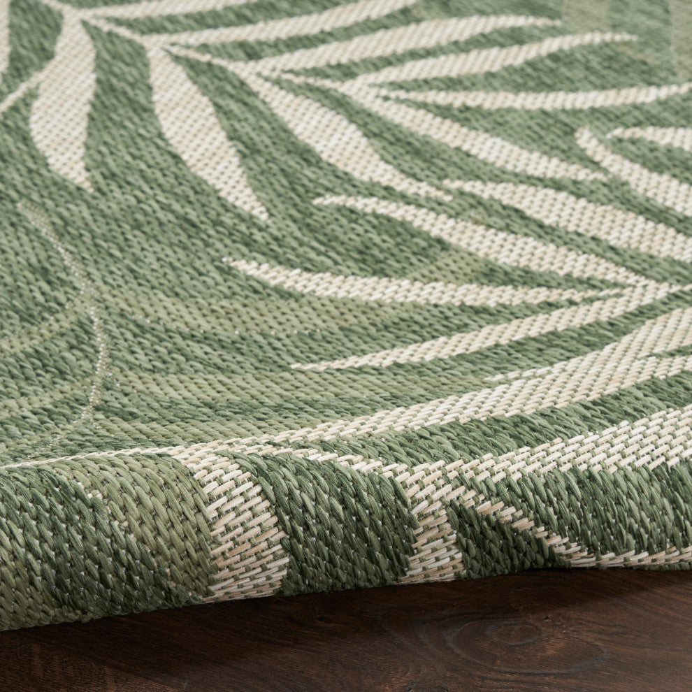 Nourison Garden Oasis 10' x 14' Green Ivory Tropical Rug