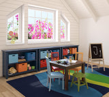 Kid Essentials Rug, Flow, Navy, 5'4"x7'8"