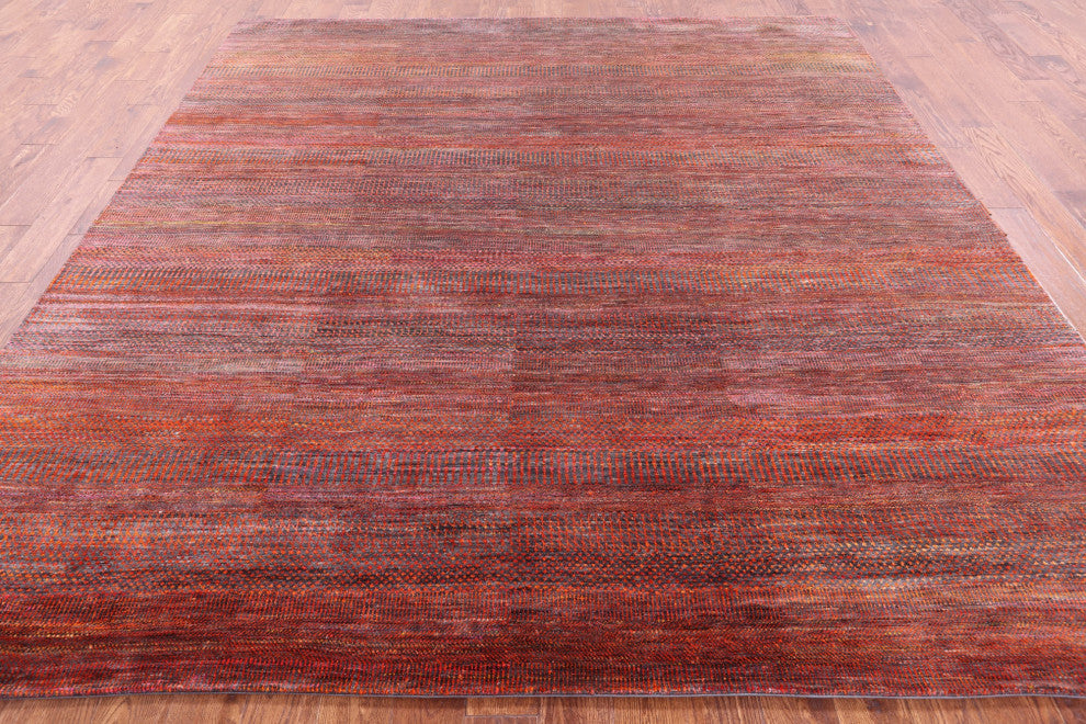 9' Square Wool & Silk Super Savannah Gabbeh Handmade Rug - Q13067