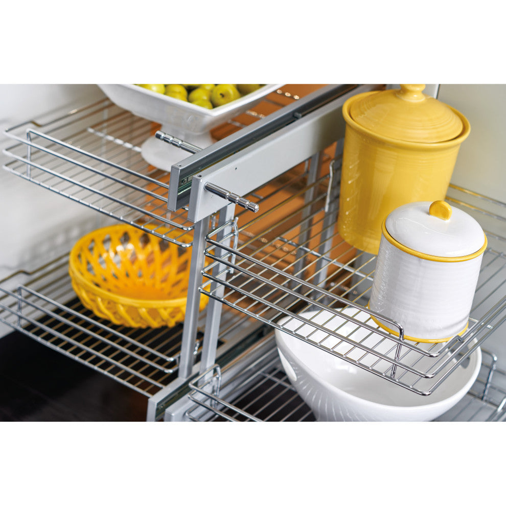Steel 2-Tier Pull Out Organizer for Blind Corner Cabinets, 18"